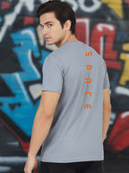 Greylongg Round Neck Space Design Printed T-Shirt.
