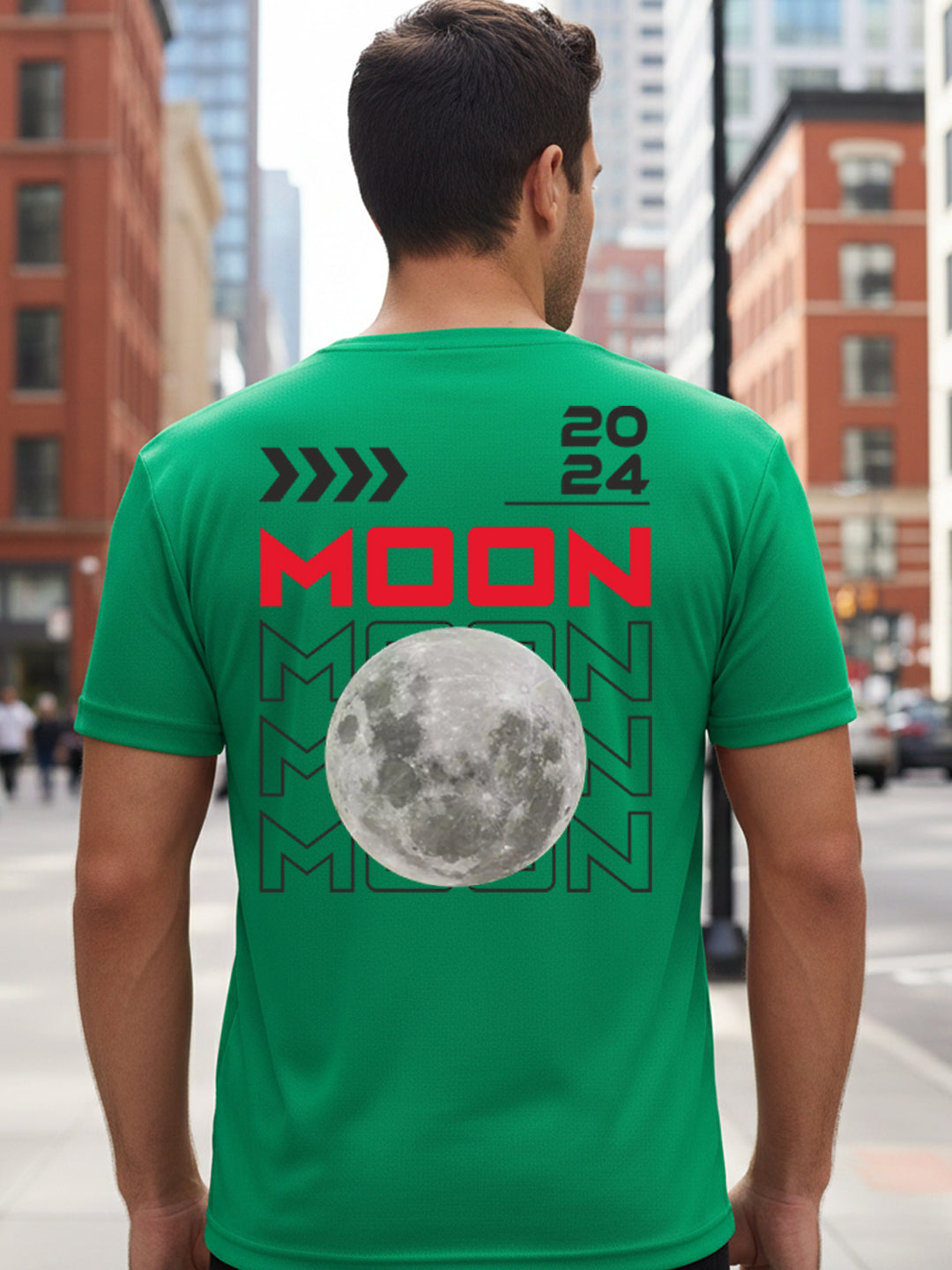 Greylongg Round Neck Nasa Design Printed T-Shirt.