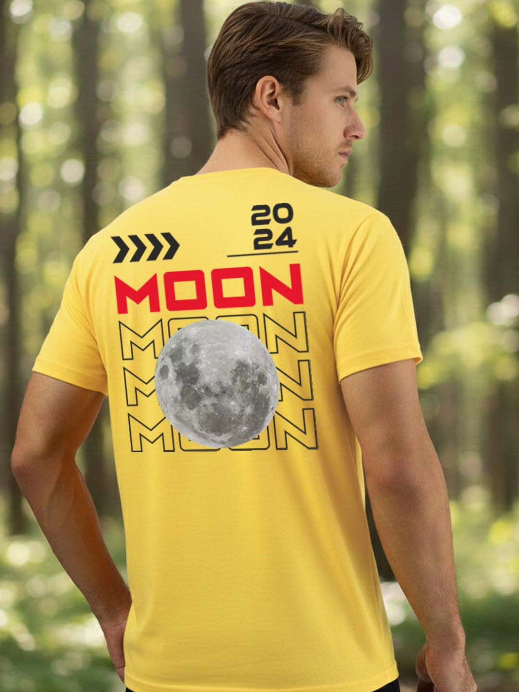 Greylongg Round Neck Nasa Design Printed T-Shirt.
