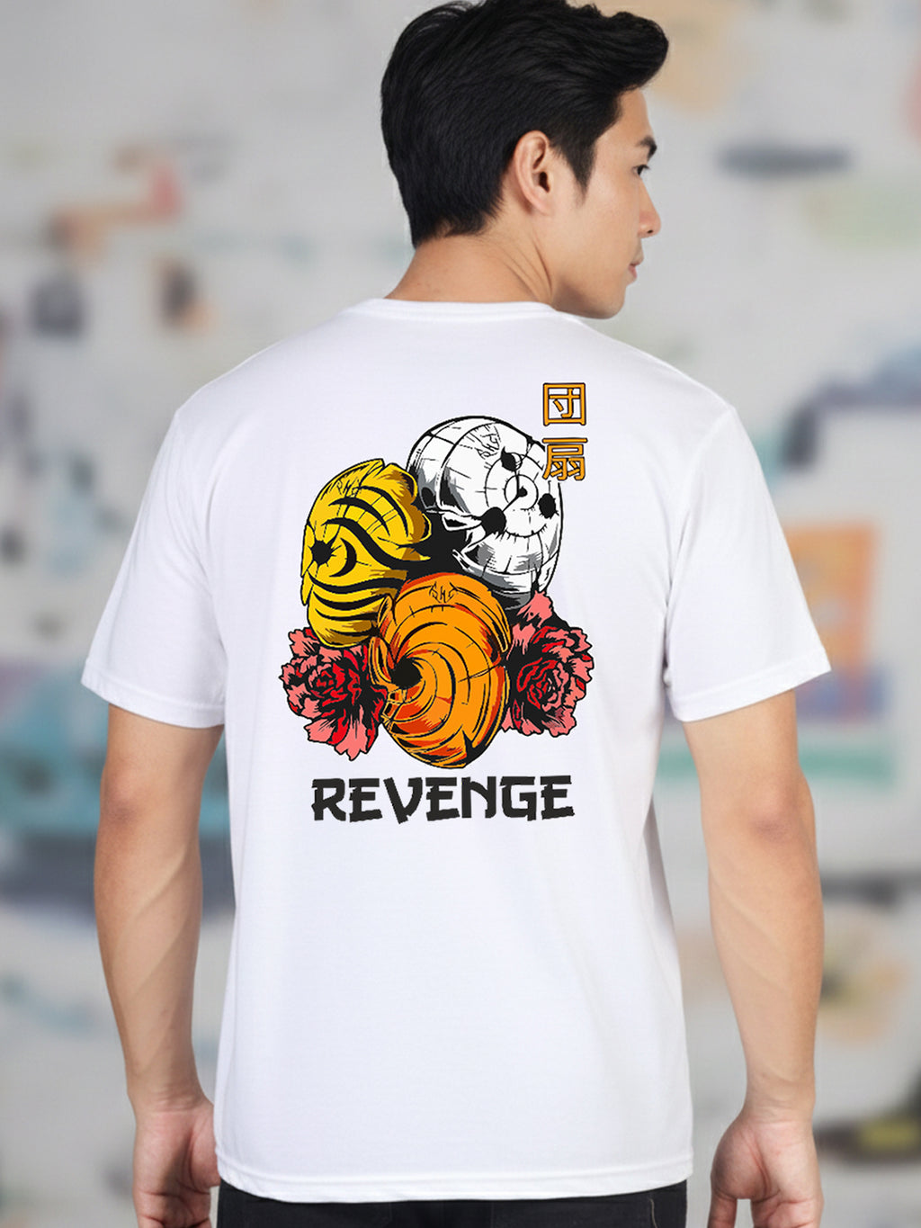 Greylongg Round Neck Revenge Design Printed T-Shirt.