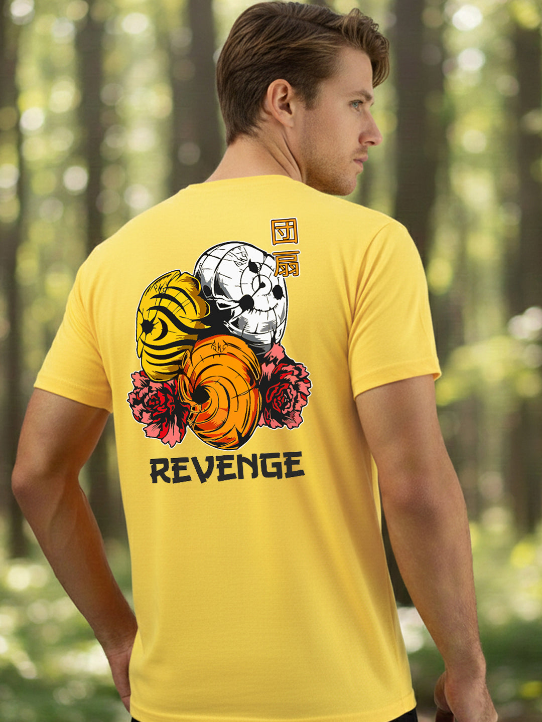 Greylongg Round Neck Revenge Design Printed T-Shirt.