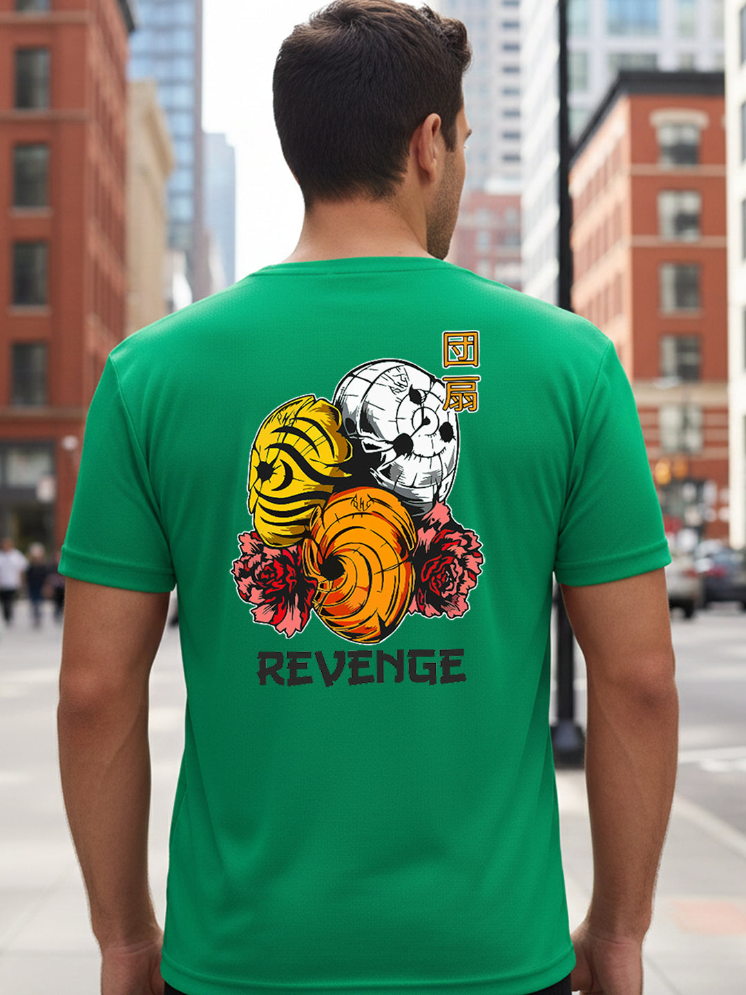Greylongg Round Neck Revenge Design Printed T-Shirt.