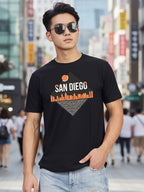 Greylongg Round Neck San Diego Design Printed T-Shirt.