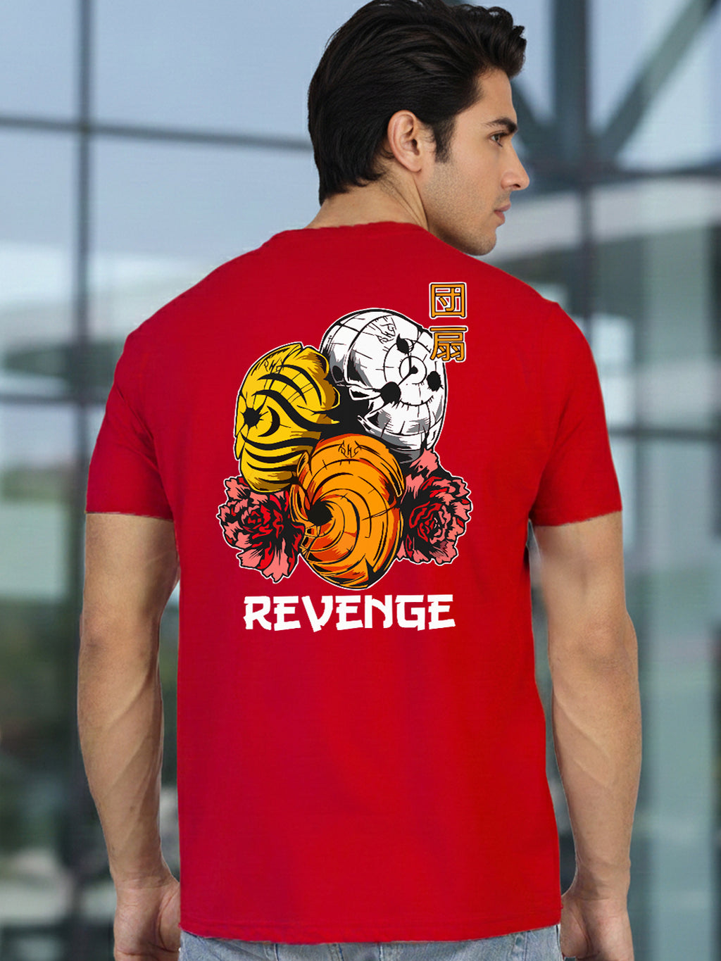 Greylongg Round Neck Revenge Design Printed T-Shirt.
