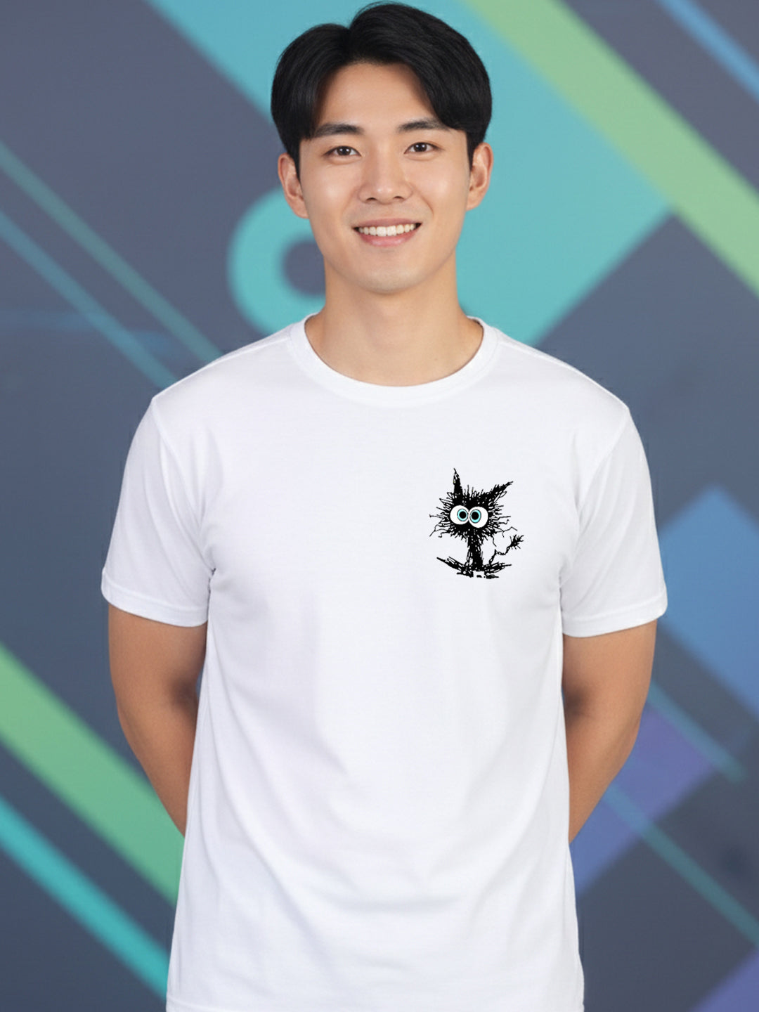 Greylongg Round Neck It's Fine Design Printed T-Shirt.