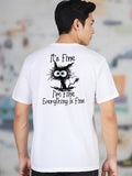 Greylongg Round Neck It's Fine Design Printed T-Shirt.