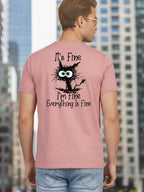 Greylongg Round Neck It's Fine Design Printed T-Shirt.