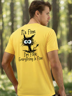 Greylongg Round Neck It's Fine Design Printed T-Shirt.
