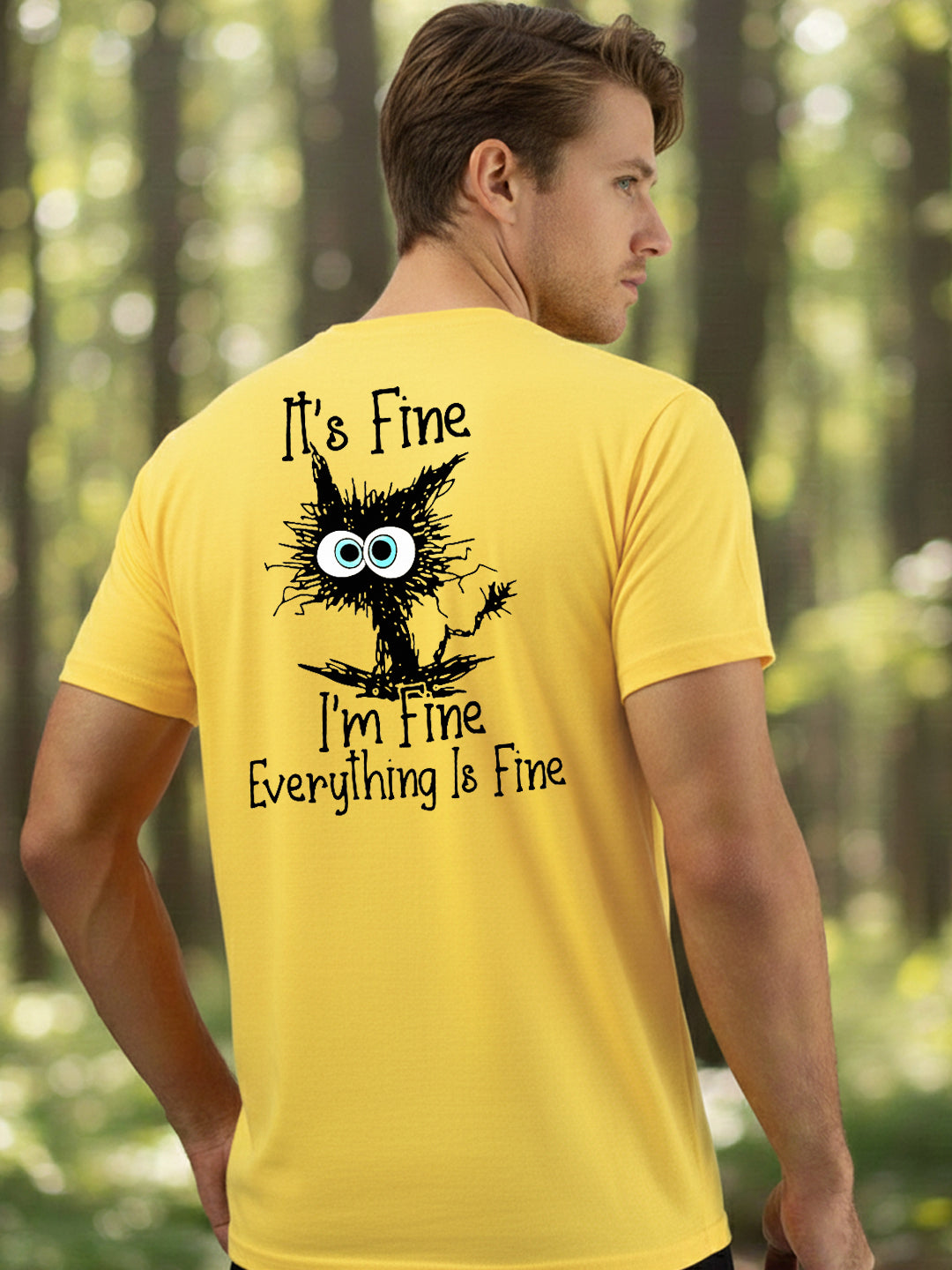 Greylongg Round Neck It's Fine Design Printed T-Shirt.