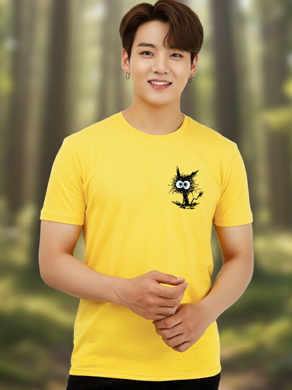 Greylongg Round Neck It's Fine Design Printed T-Shirt.