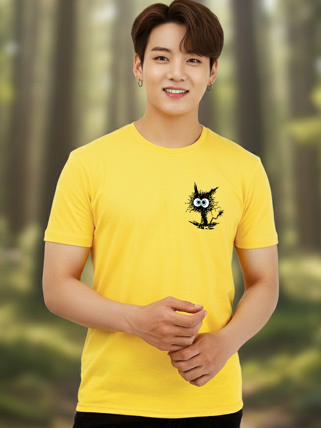 Greylongg Round Neck It's Fine Design Printed T-Shirt.