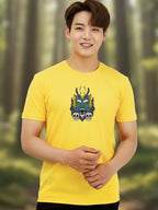 Greylongg Round Neck It's Gragon Design Printed T-Shirt.