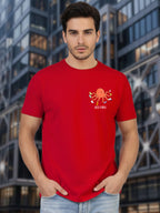 Greylongg Round Neck It's Octopus Design Printed T-Shirt.