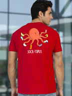 Greylongg Round Neck It's Octopus Design Printed T-Shirt.