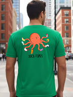 Greylongg Round Neck It's Octopus Design Printed T-Shirt.