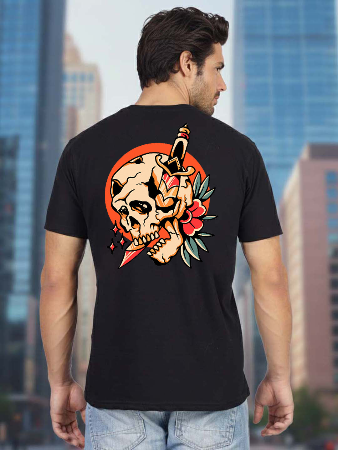 Greylongg Round Neck Streetwear Design Printed T-Shirt.