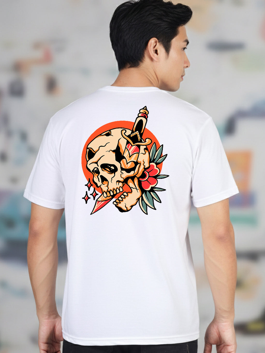 Greylongg Round Neck Streetwear Design Printed T-Shirt.