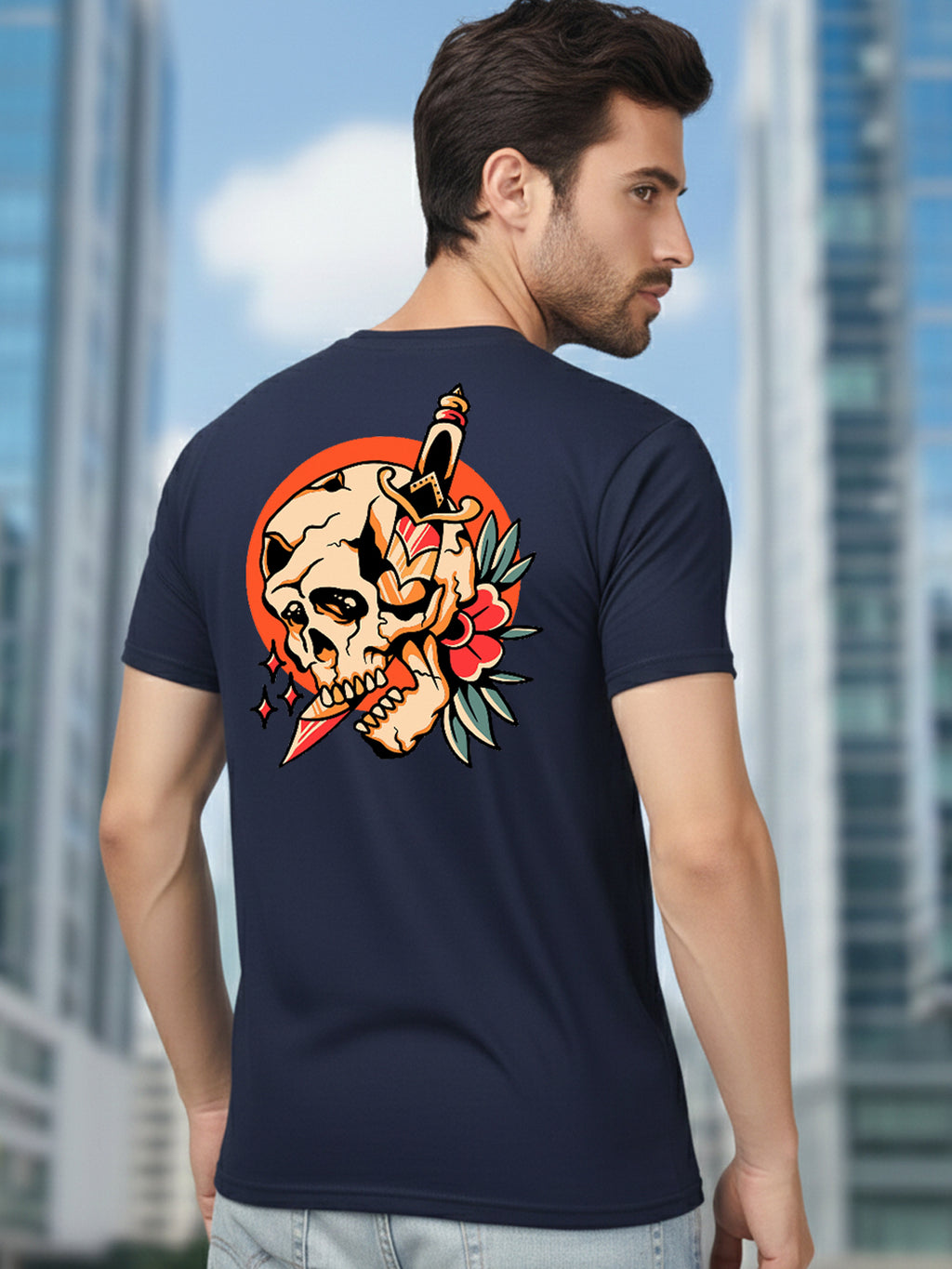 Greylongg Round Neck Streetwear Design Printed T-Shirt.