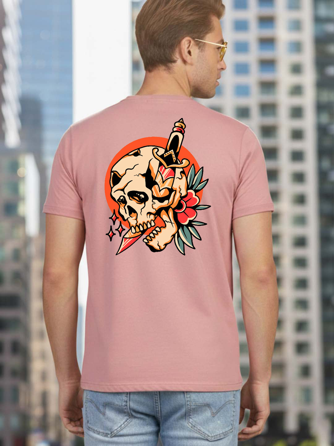 Greylongg Round Neck Streetwear Design Printed T-Shirt.