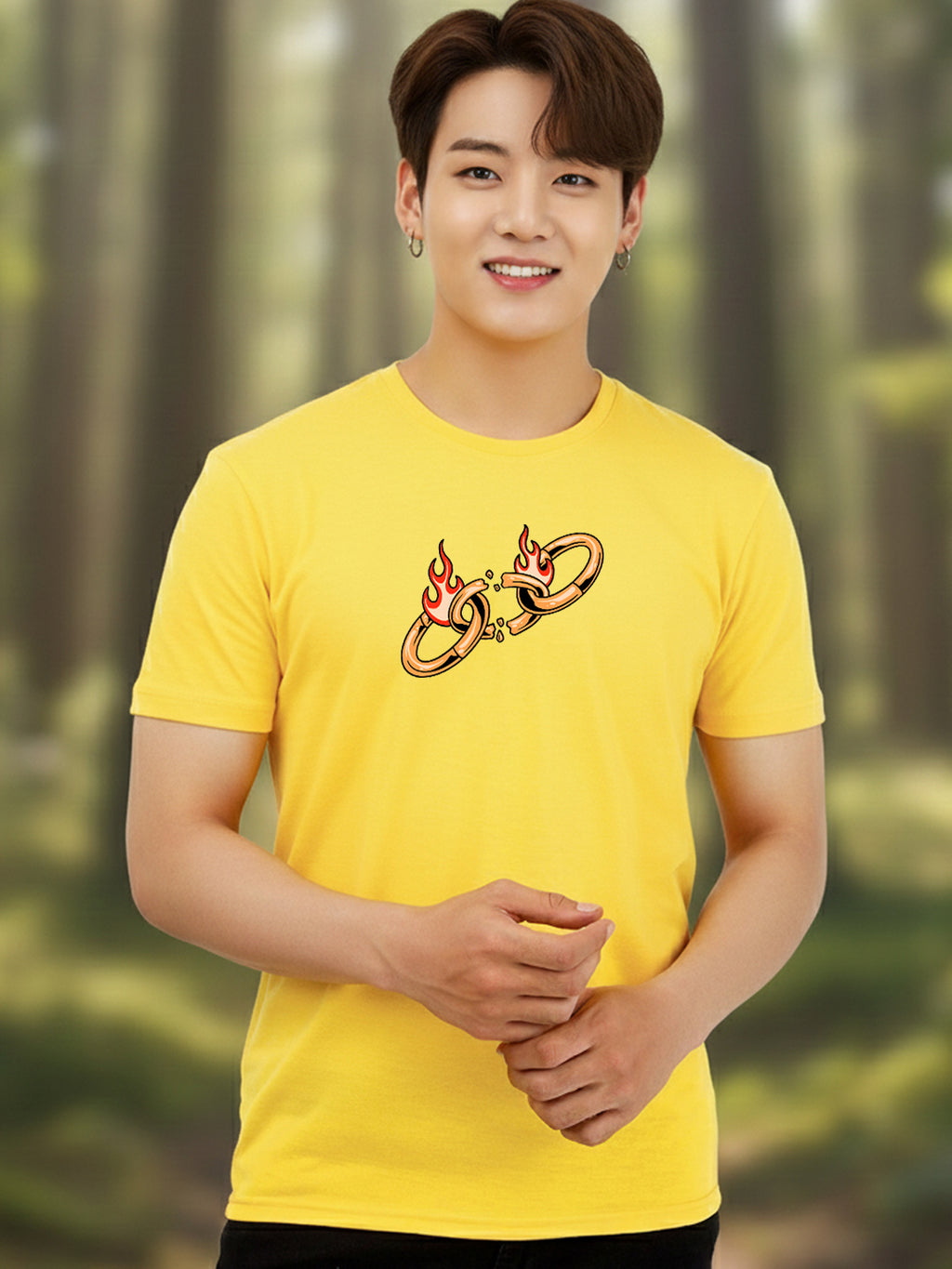 Greylongg Round Neck Streetwear Design Printed T-Shirt.
