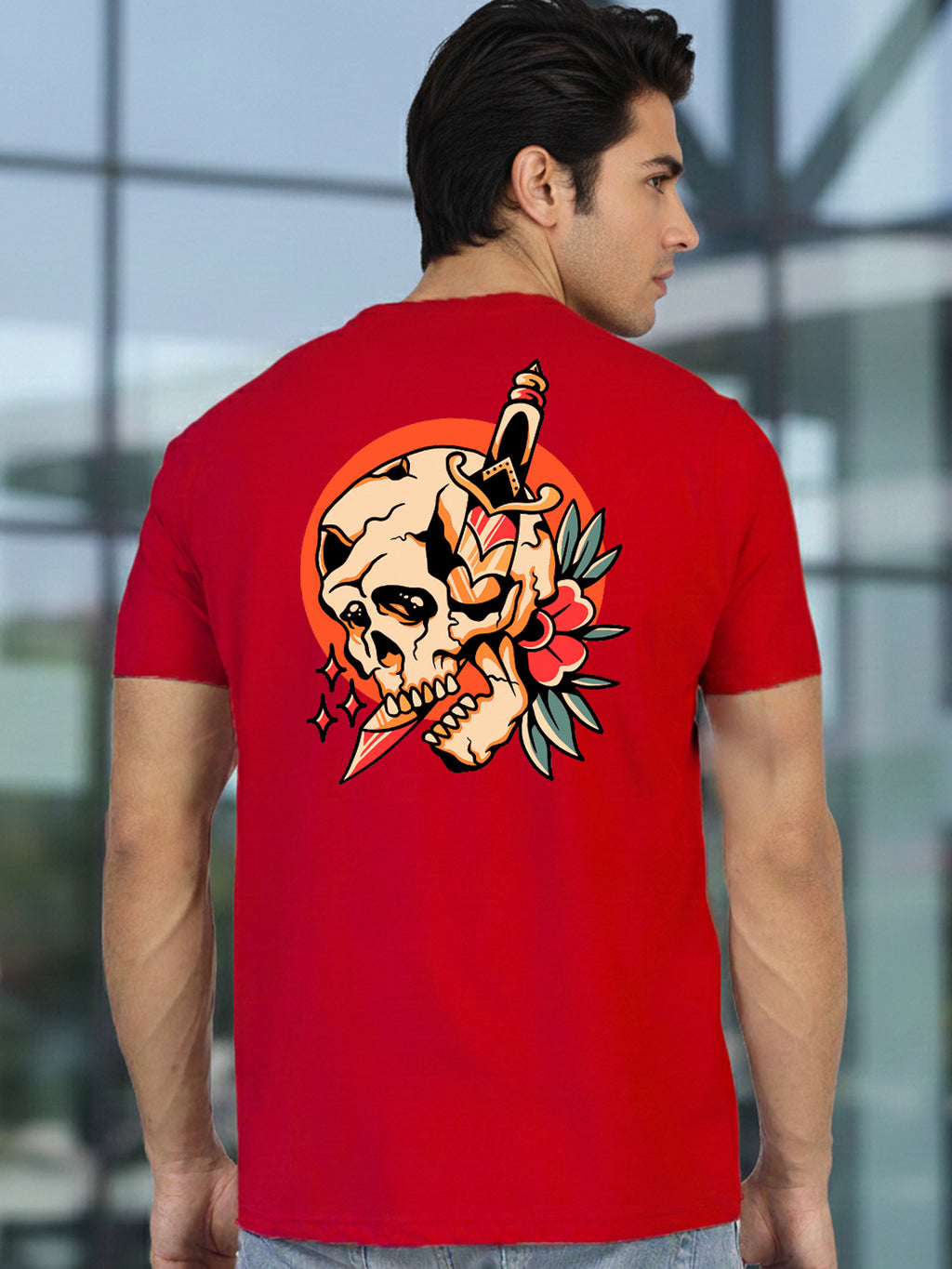 Greylongg Round Neck Streetwear Design Printed T-Shirt.