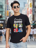 Greylongg Round Neck Tom Cartoon Design Printed T-Shirt.