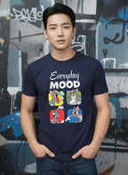 Greylongg Round Neck Tom Cartoon Design Printed T-Shirt.