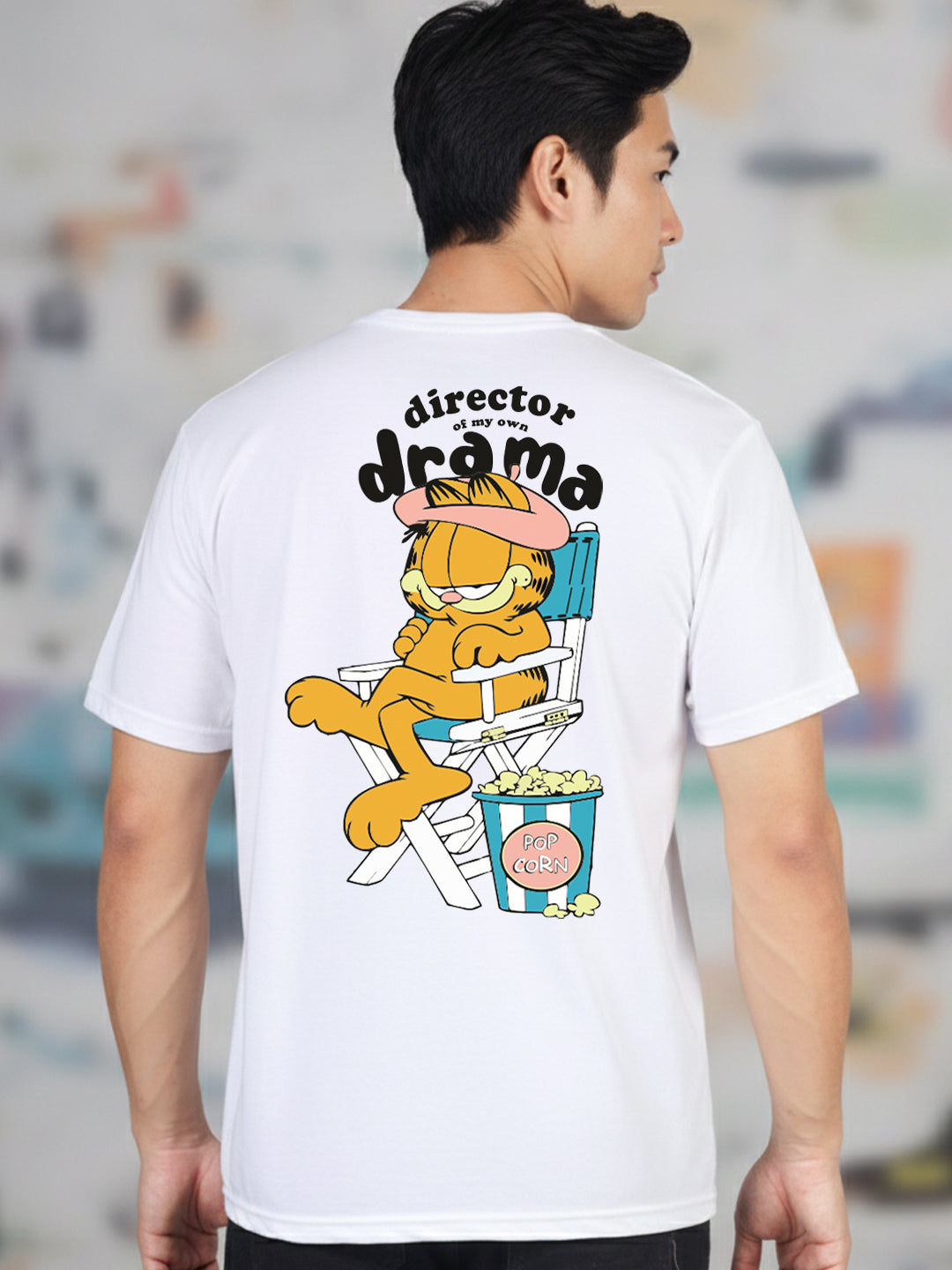 Greylongg Round Neck Garfield Design Printed T-Shirt.