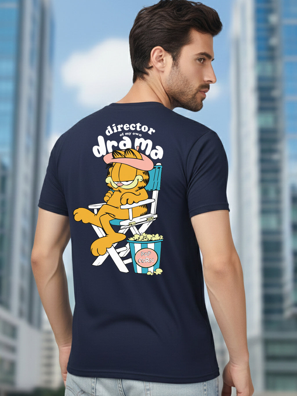 Greylongg Round Neck Garfield Design Printed T-Shirt.