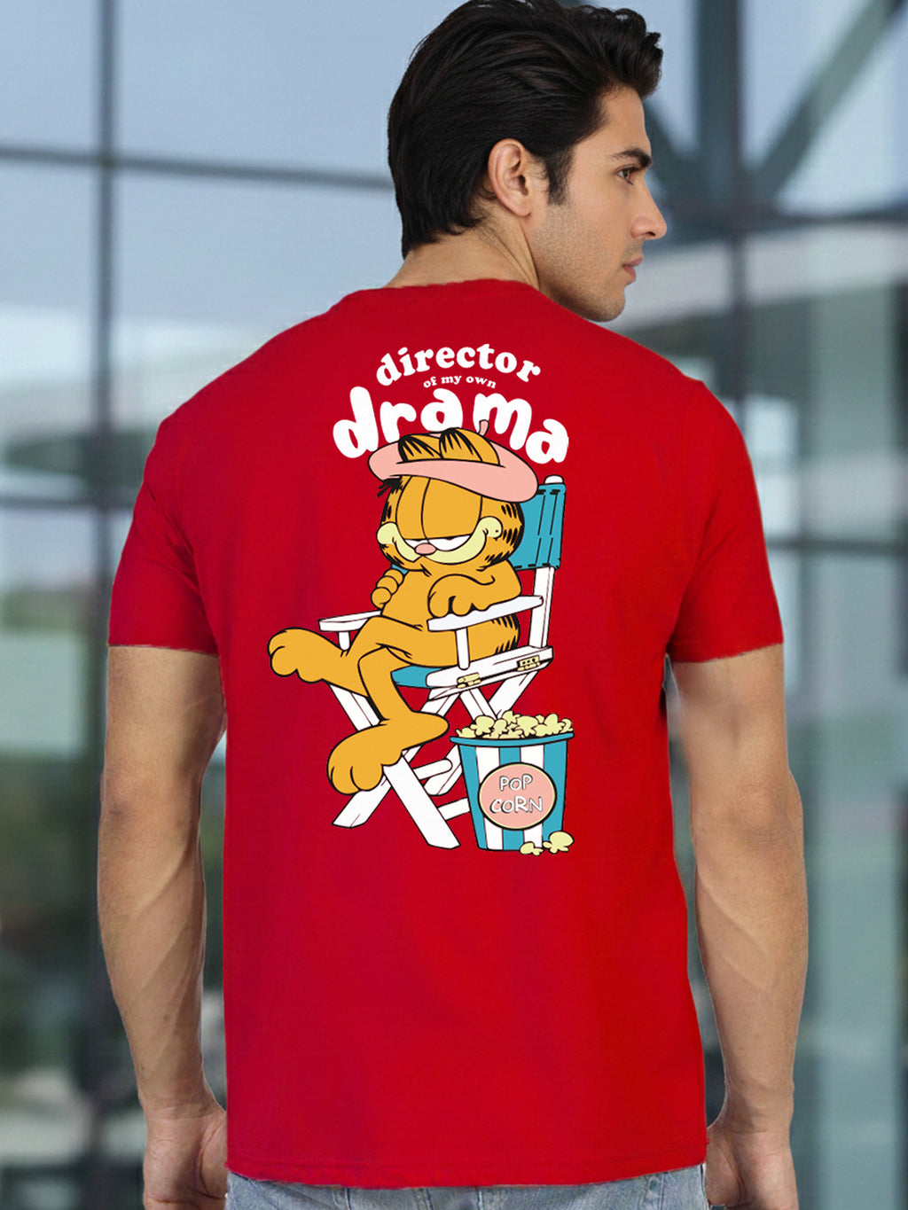 Greylongg Round Neck Garfield Design Printed T-Shirt.