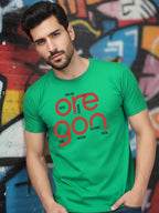 Greylongg Round Neck Oregon Design Printed T-Shirt.