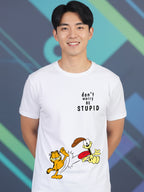 Greylongg Round Neck Garfield Design Printed T-Shirt.