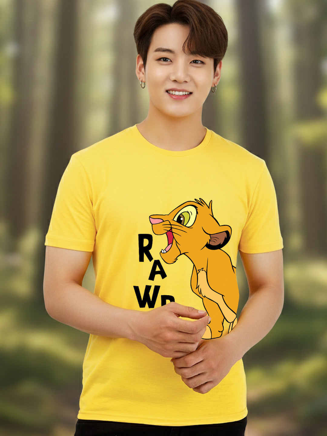Greylongg Round Neck Disney Simba Design Printed T-Shirt.