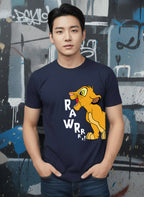 Greylongg Round Neck Disney Simba Design Printed T-Shirt.