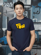 Greylongg Round Neck Cartoon Pika-chu Design Printed T-Shirt.