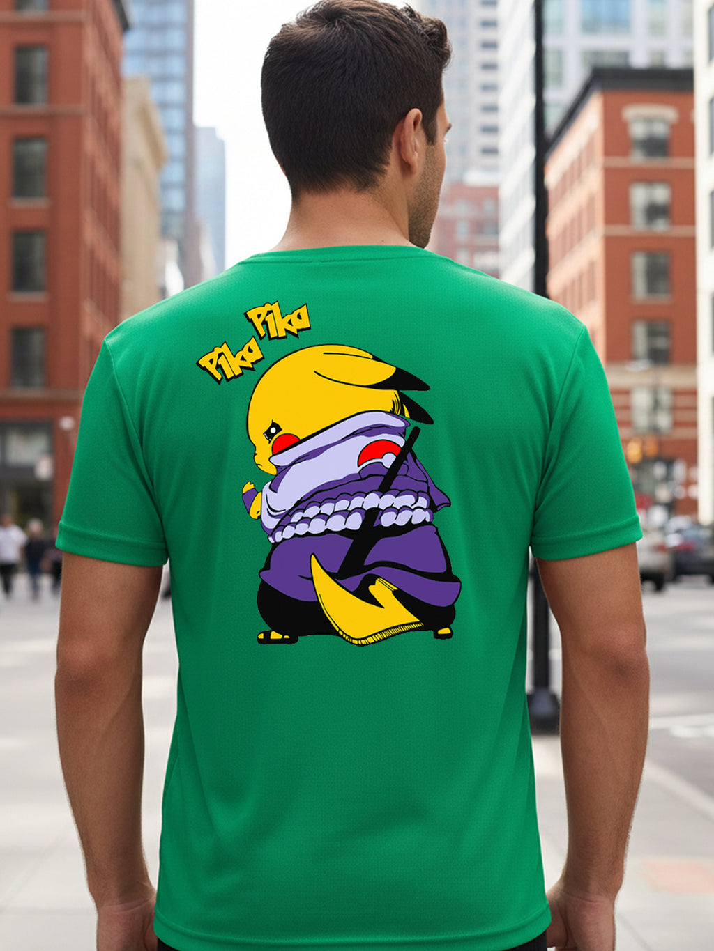 Greylongg Round Neck Cartoon Pika-chu Design Printed T-Shirt.