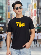 Greylongg Round Neck Cartoon Pika-chu Design Printed T-Shirt.