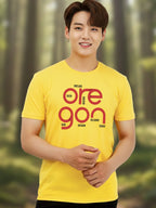 Greylongg Round Neck Oregon Design Printed T-Shirt.