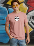 Greylongg Round Neck Cartoon Panda Design Printed T-Shirt.