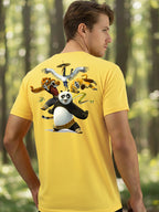 Greylongg Round Neck Cartoon Panda Design Printed T-Shirt.