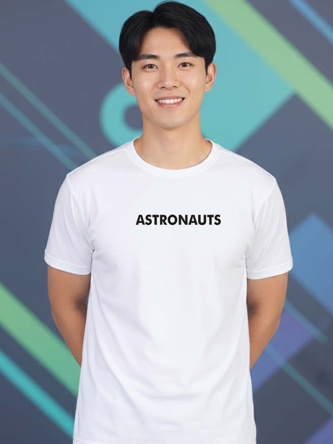 Greylongg Round Neck Astronauts Design Printed T-Shirt.