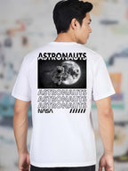 Greylongg Round Neck Astronauts Design Printed T-Shirt.