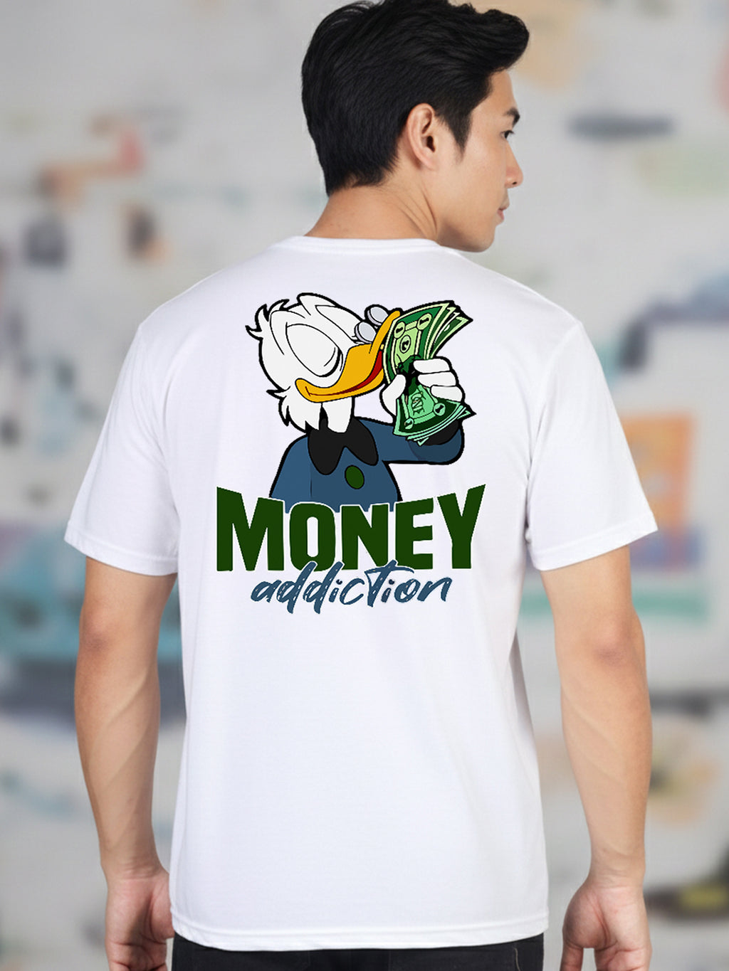 Greylongg Round Neck Disney Design Printed T-Shirt.