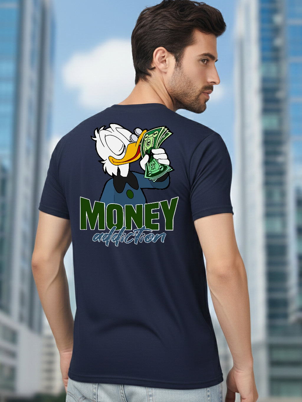 Greylongg Round Neck Disney Design Printed T-Shirt.