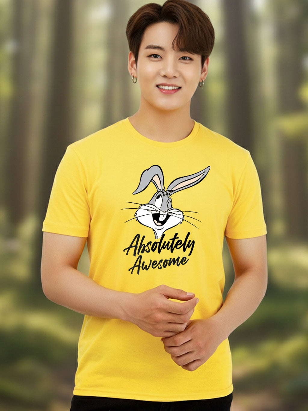 Greylongg Round Neck Disney Design Printed T-Shirt.
