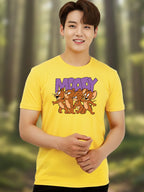 Greylongg Round Neck Cartoon Jerry Design Printed T-Shirt.