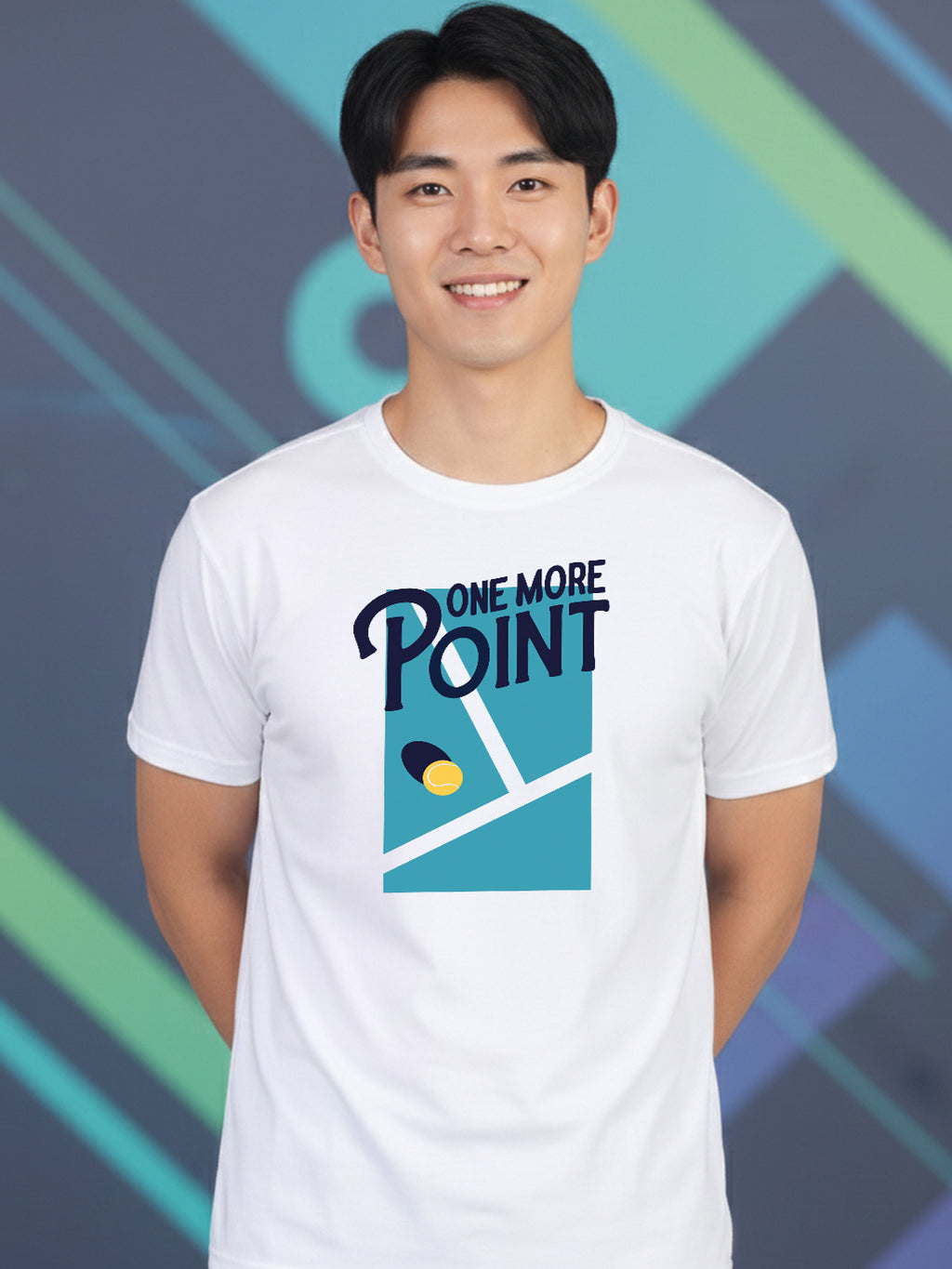 Greylongg Round Neck One More Point Design Printed T-Shirt.