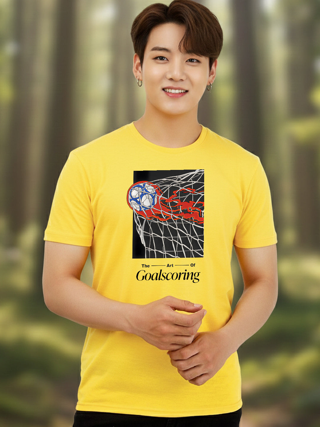 Greylongg Round Neck Goalscoring Design Printed T-Shirt.