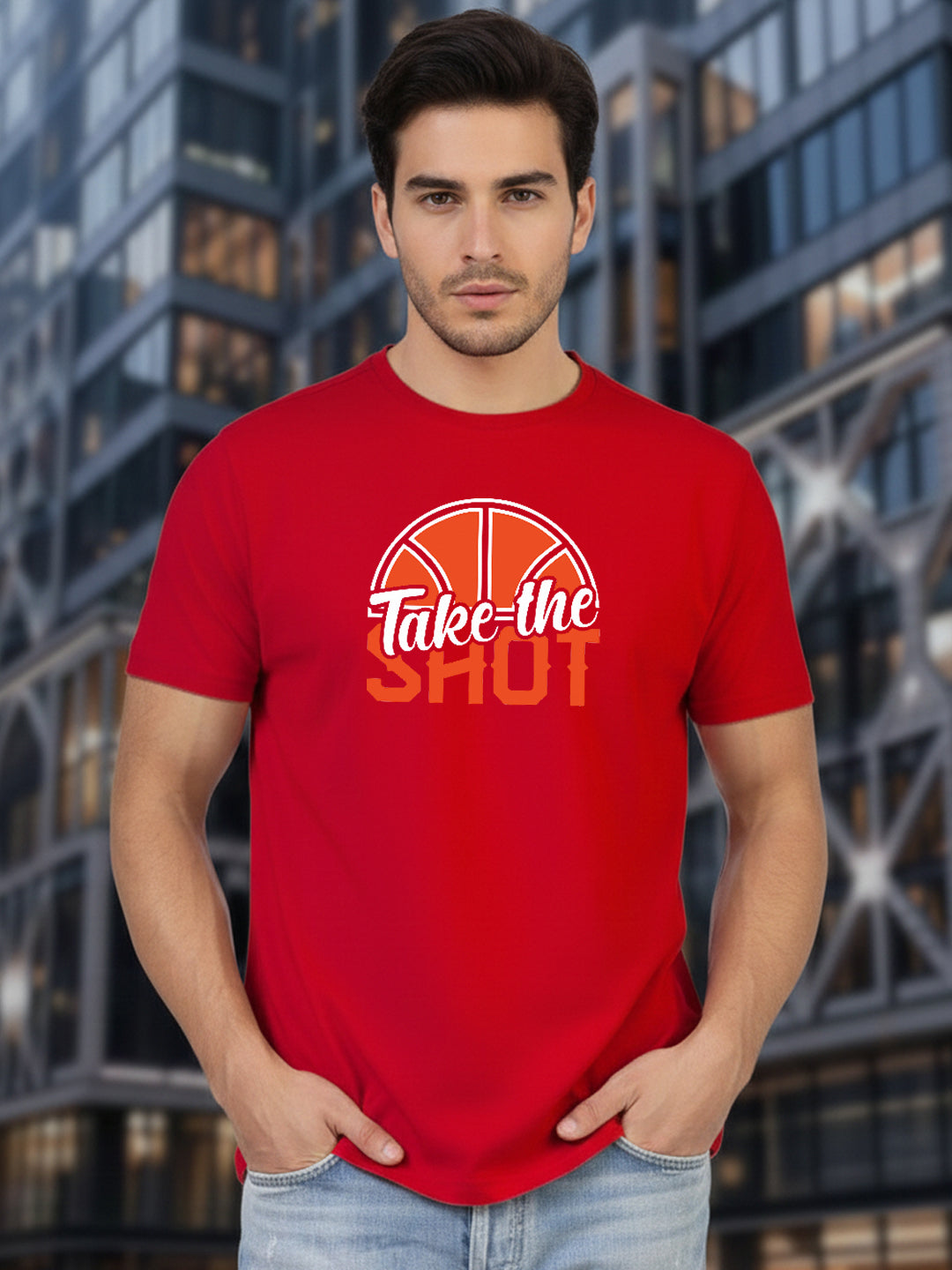 Greylongg Round Neck Sport Design Printed T-Shirt.