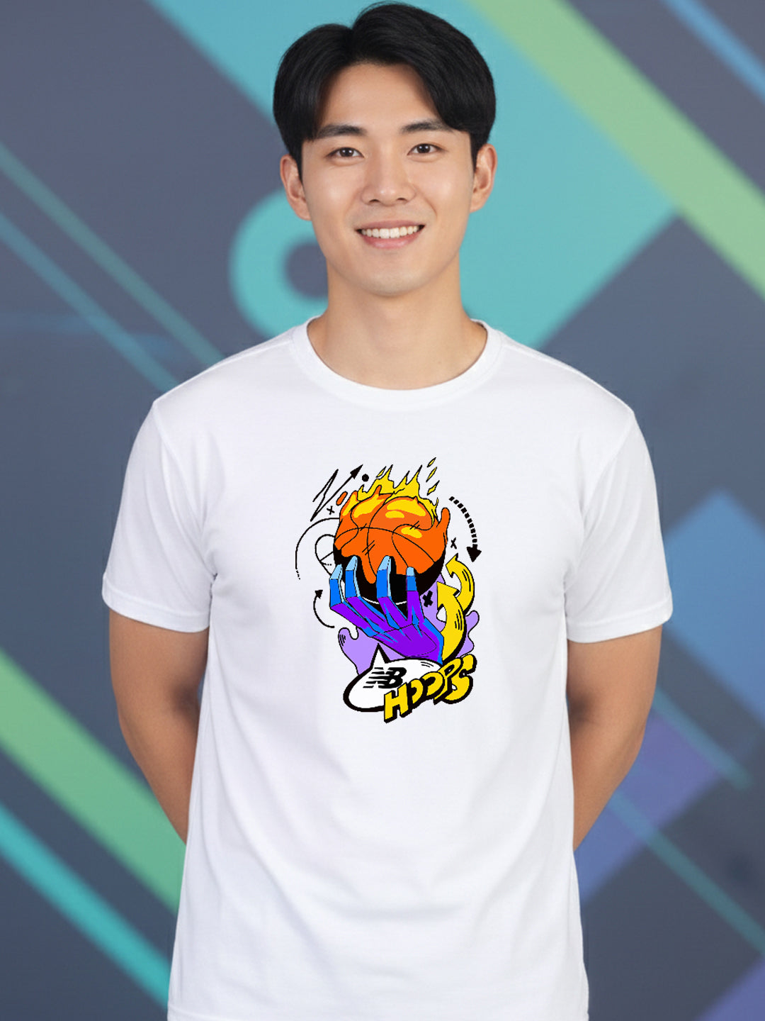 Greylongg Round Neck Sport Design Printed T-Shirt.